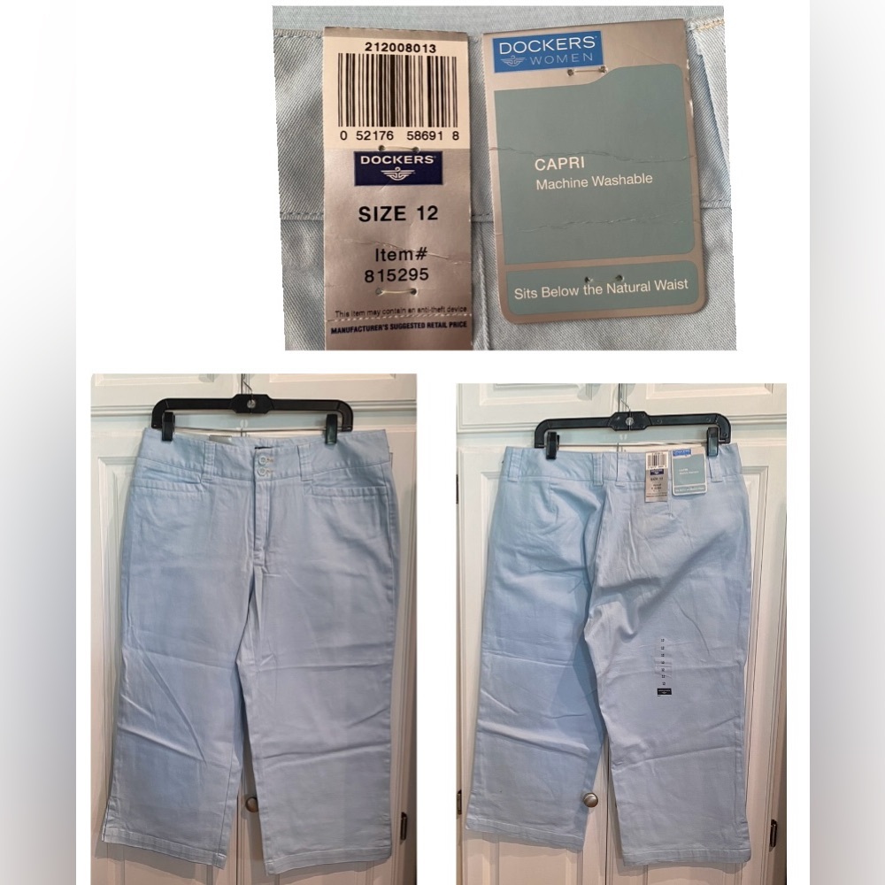Dockers women capri pants Women’s size 12 stretch baby blue color
